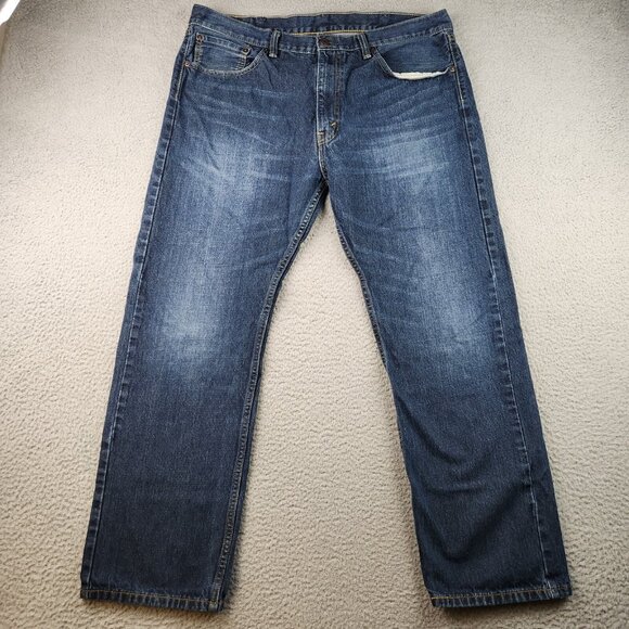 Levis Jeans Mens 38x30 Blue Denim Straight Leg 505 Mid Rise Classic American - Picture 2 of 9